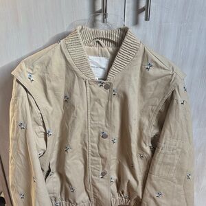 Avec Les Fillies Embroidered blue floral cotten Jacket